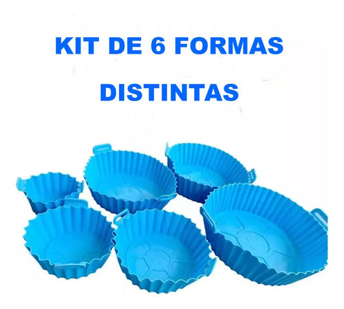 Kit De 6 Formas Silicona Para Air Fryer Reutilizáble