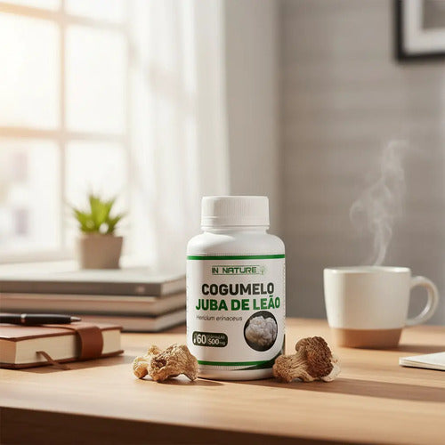Hongo Melena De León - Kit 2 Frascos - 120 Cápsulas 500mg Neutro
