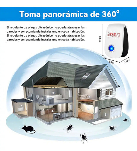 Pack De 6 Repelentes Ultrasónicos Xtwe Para Plagas, Silencioso Y Apto Para Mascotas