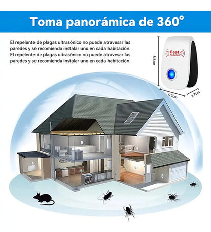 Pack De 6 Repelentes Ultrasónicos Xtwe Para Plagas, Silencioso Y Apto Para Mascotas