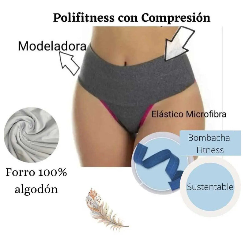 Bombacha Fitness Con Comprensión Superior Para Vientre