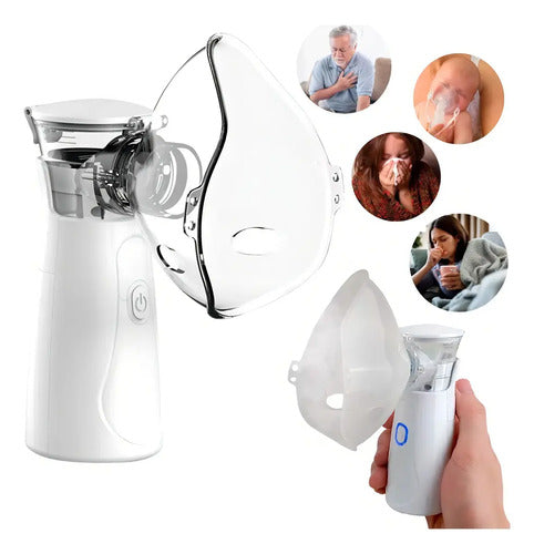 Mini Inhalador Nebulizador Ultraportátil Para Adultos Y Niños Gris