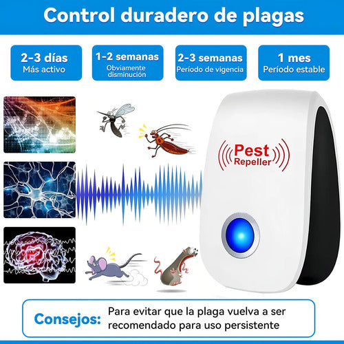 Pack De 6 Repelentes Ultrasónicos Xtwe Para Plagas, Silencioso Y Apto Para Mascotas
