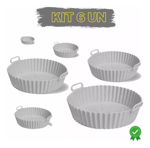 Kit 6 Moldes Silicona Para Freidora Sin Aceite