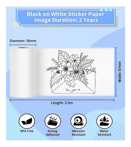 Rollos Térmicos Autoadhesivos Para Impresora Etiquetadora X2 Blanco Rectangular