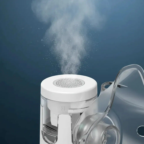 Inhalador Ultrasónico Portátil, Nebulizador Usb O Pilas, Color Blanco