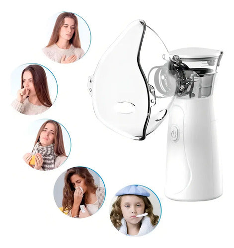 Mini Inhalador Nebulizador Ultraportátil Para Adultos Y Niños Gris