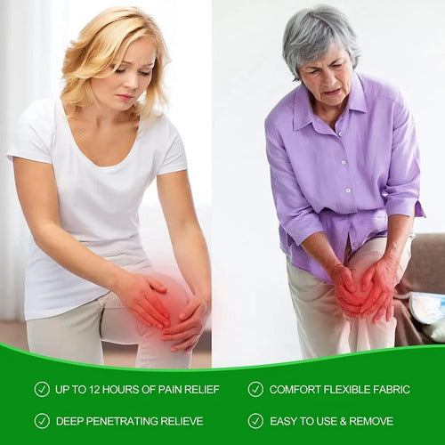 20 Parches Para Aliviar El Dolor Rodilla - Cuello - Hombro Marrón Oscuro