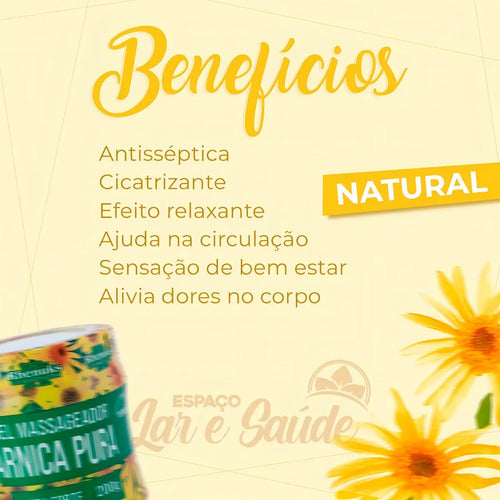 Gel Masajeador Arnica Pura Extra Fuerte Piernas Columna Pecho Tipo De Envase Pote