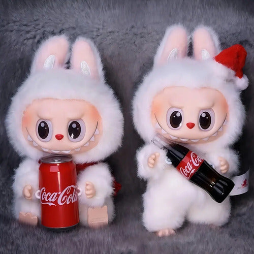 Llavero Sorpresa De Peluche Labubu Coca-cola Pop Mart Blanco