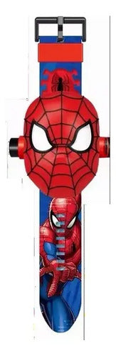 Reloj Proyector De Luz Spider-man Con 24 Imágenes Para Niños