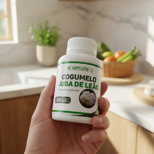Hongo Melena De León - Kit 2 Frascos - 120 Cápsulas 500mg Neutro