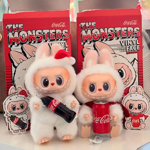 Llavero Sorpresa De Peluche Labubu Coca-cola Pop Mart Blanco