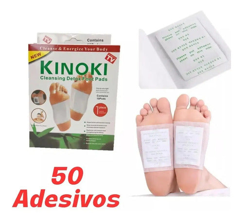 50 Adesivos Detox Para Los Pies Kinoki Eliminador De Toxinas