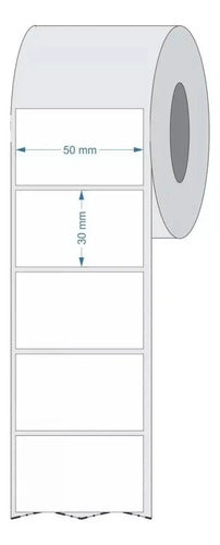 Etiquetas Térmicas De 50x30 Mm, Pack De 3 Rollos Blancos, Para Mini Impresora Blanco