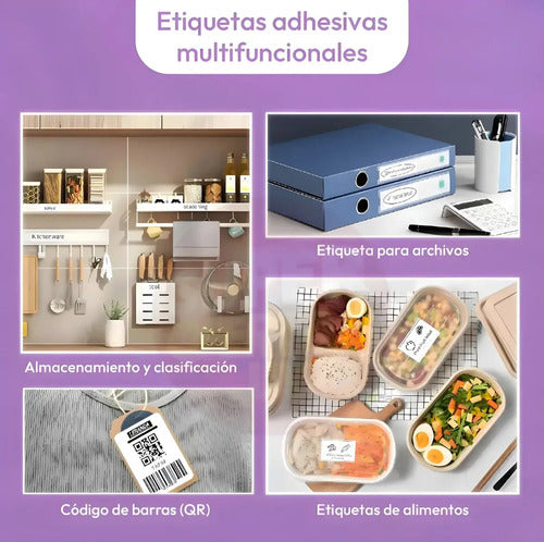 Rollos Térmicos Autoadhesivos Para Impresora Etiquetadora X2 Blanco Rectangular